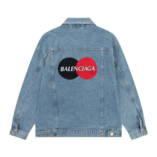 秋冬にも大活躍間違いなし バレンシアガ コピー ジャケット デニム生地 刺繡ロゴ BALENCIAGA