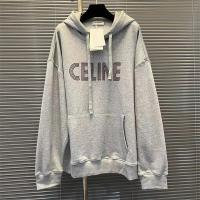 セリーヌ 偽物 パーカー コットン ラインデザイン ロゴ プリント 抜け感 CELINE