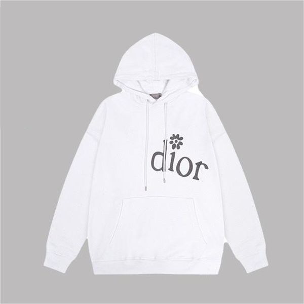 DIOR スーパーコピー パーカー 刺繍 銀色 ロゴ ユニセックス 男女兼用 ディオール