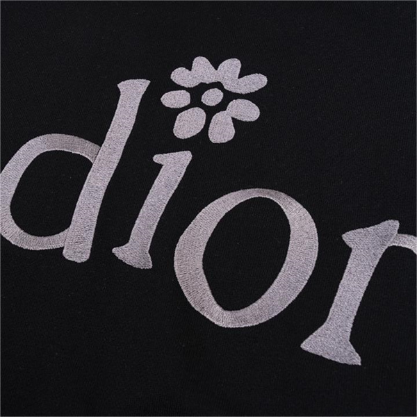 DIOR スーパーコピー パーカー 刺繍 銀色 ロゴ ユニセックス 男女兼用 ディオール