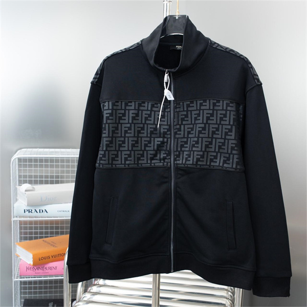 23FW フェンディ スーパーコピー ジャケット FFロゴ モノグラム パッチワーク 2色 FENDI