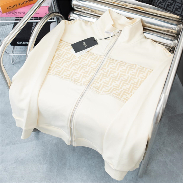 23FW フェンディ スーパーコピー ジャケット FFロゴ モノグラム パッチワーク 2色 FENDI