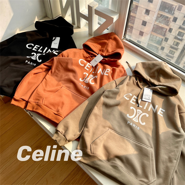 大人気の定番 CELINE スーパーコピー パーカー ロゴ プリント カジュアル 3色 セリーヌ