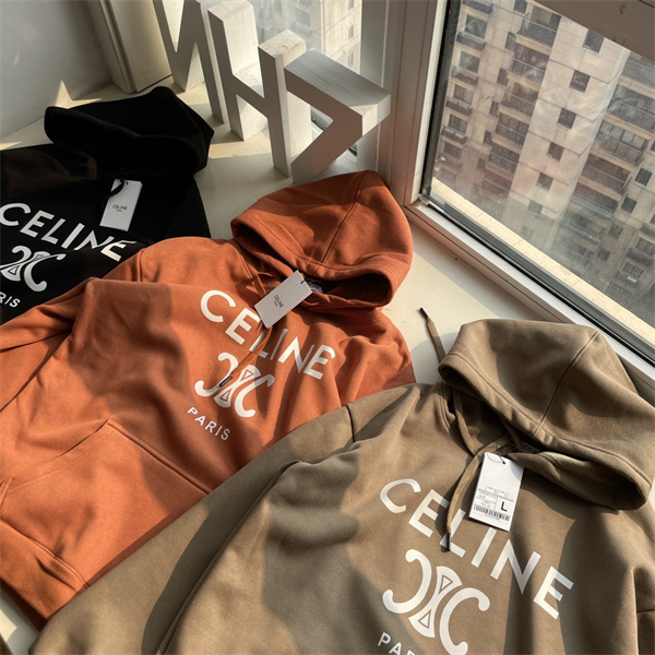 大人気の定番 CELINE スーパーコピー パーカー ロゴ プリント カジュアル 3色 セリーヌ