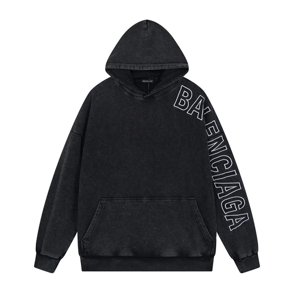 秋冬おすすめ BALENCIAGA 偽物 パーカー 刺繡 ロゴ 英字 水洗い加工 レトロ バレンシアガ