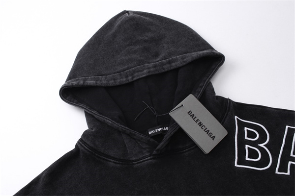 秋冬おすすめ BALENCIAGA 偽物 パーカー 刺繡 ロゴ 英字 水洗い加工 レトロ バレンシアガ