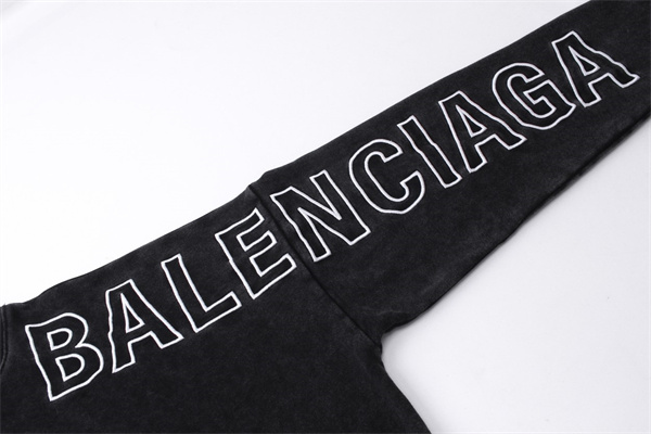 秋冬おすすめ BALENCIAGA 偽物 パーカー 刺繡 ロゴ 英字 水洗い加工 レトロ バレンシアガ