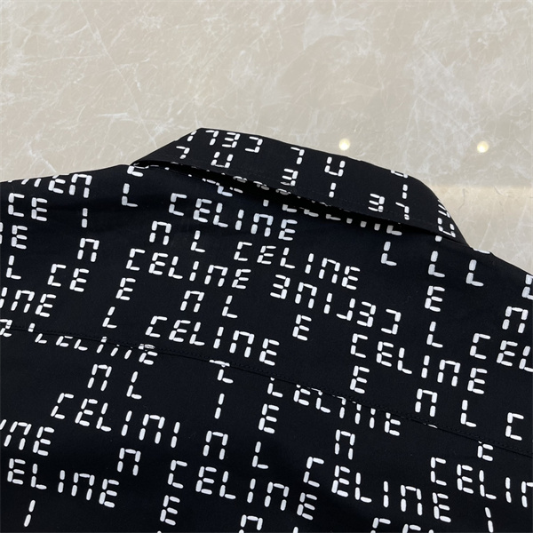 セリーヌ コピー シャツ モノグラム ロゴ ジャカード 100%綿 通気性ｘ柔軟性 CELINE