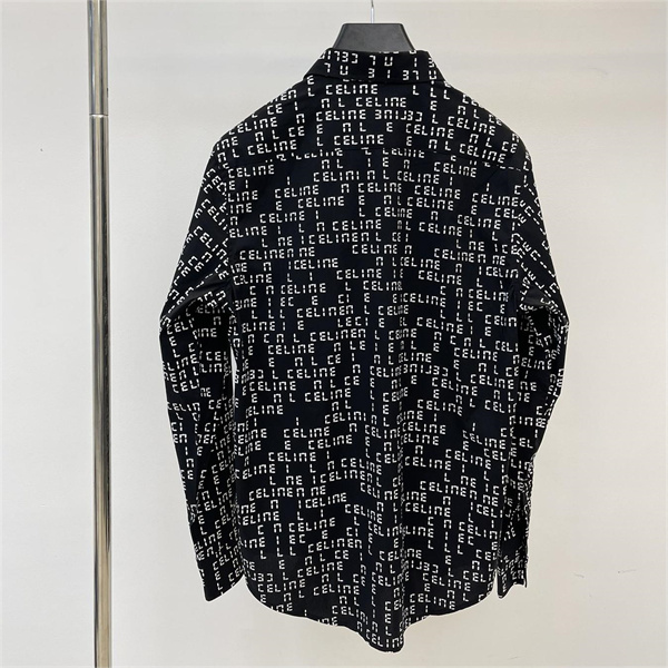セリーヌ コピー シャツ モノグラム ロゴ ジャカード 100%綿 通気性ｘ柔軟性 CELINE