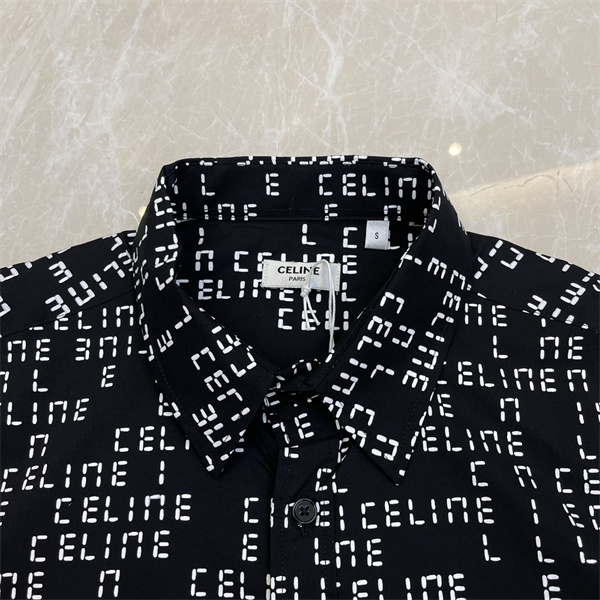 セリーヌ コピー シャツ モノグラム ロゴ ジャカード 100%綿 通気性ｘ柔軟性 CELINE