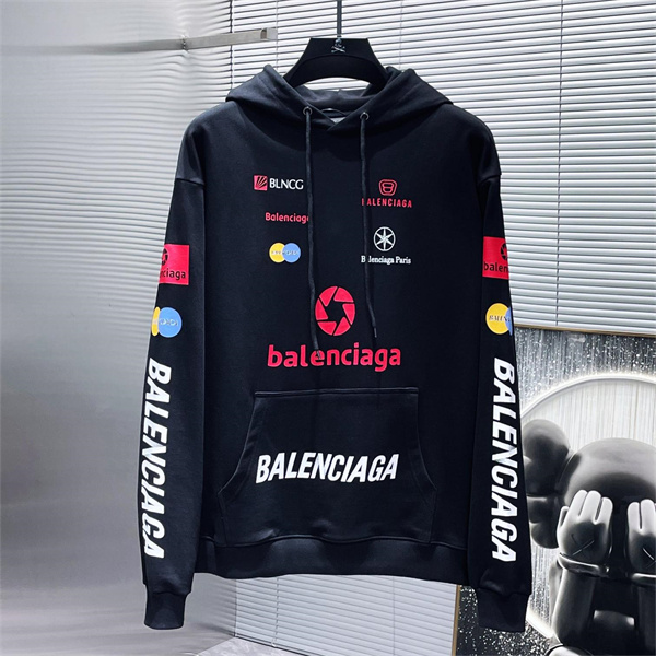 バレンシアガ スーパーコピー パーカー ブランド ロゴ プリント 綿 柔らかい手触り BALENCIAGA