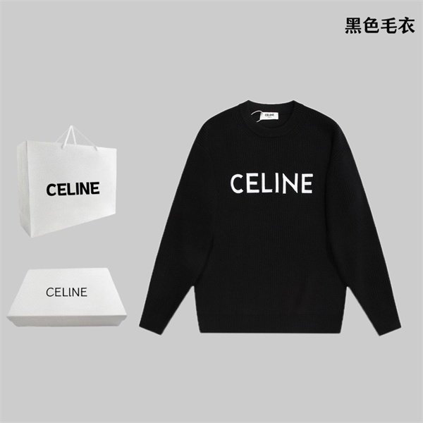 秋に欠けない新作 CELINE 偽物 セーター ロゴ 刺繡 立体 50%ウール セリーヌ