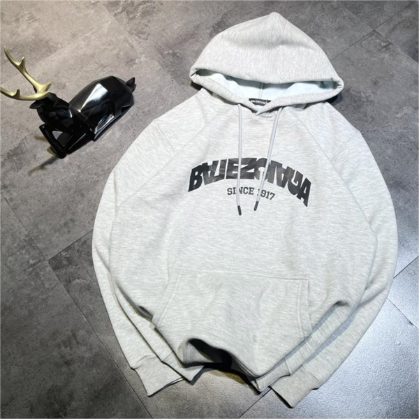 BALENCIAGA スーパーコピー パーカー 反転 ロゴ プリント 純綿 裏起毛 ユニセックス バレンシアガ