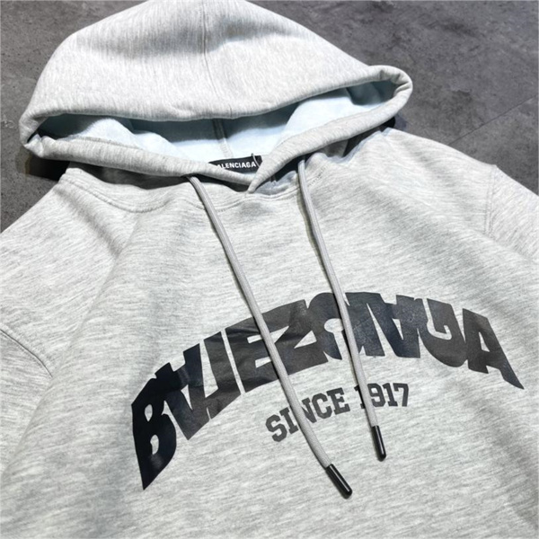 BALENCIAGA スーパーコピー パーカー 反転 ロゴ プリント 純綿 裏起毛 ユニセックス バレンシアガ