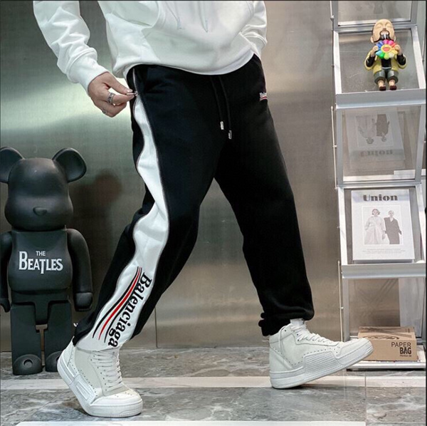 バレンシアガ コピー スウェットパンツ 刺繡 ロゴ チャックデザイン ユニセックス BALENCIAGA