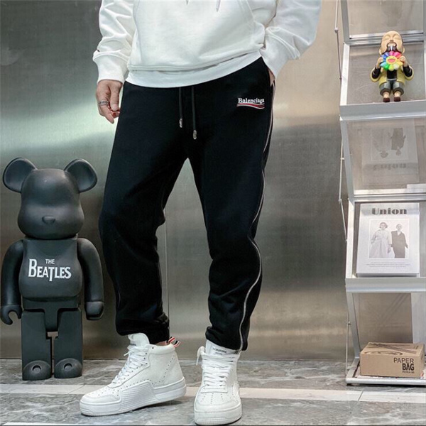 バレンシアガ コピー スウェットパンツ 刺繡 ロゴ チャックデザイン ユニセックス BALENCIAGA