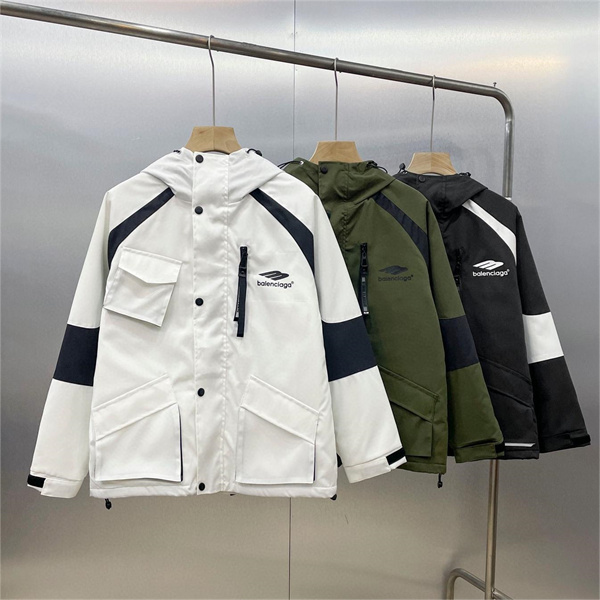 2023秋冬の新作 BALENCIAGA スーパーコピー ジャケット シリコン ロゴ 中綿 防風 防水 バレンシアガ