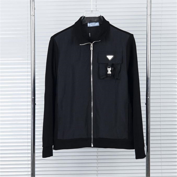 PRADA スーパーコピー ジャケット ナイロン ニット 立て襟 ユニセックス プラダ