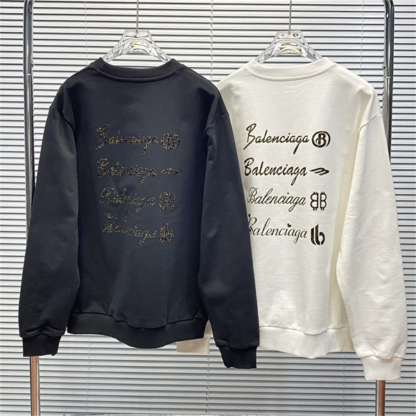 ファッション BALENCIAGA コピー トレーナー ロゴ プリント 水洗い処理 プリント ロゴ 男女兼用 バレンシアガ