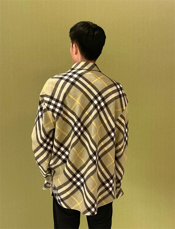 BURBERRYフリース スーパーコピー シャツ ウール チェック柄 ジャケット型 バーバリー
