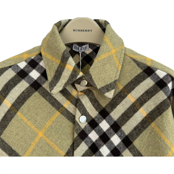 BURBERRYフリース スーパーコピー シャツ ウール チェック柄 ジャケット型 バーバリー