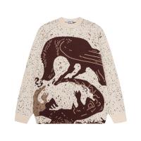LOEWE 偽物 セーター ウール ジャカード  オーバーサイズ 2色 ロゴ プリント 男女兼用 ロエベ