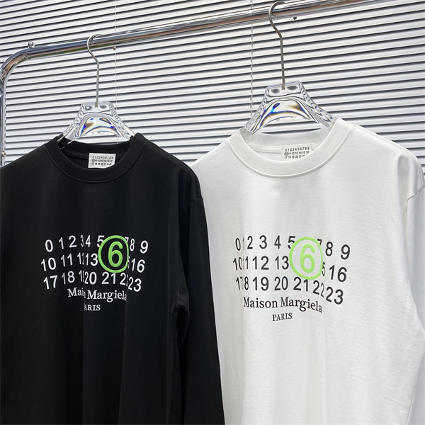 こなれ感抜群 メゾン マルジェラ スーパーコピー 長袖Ｔシャツ ルミナスグリーン ロゴ 男女兼用 Maison Margiela 