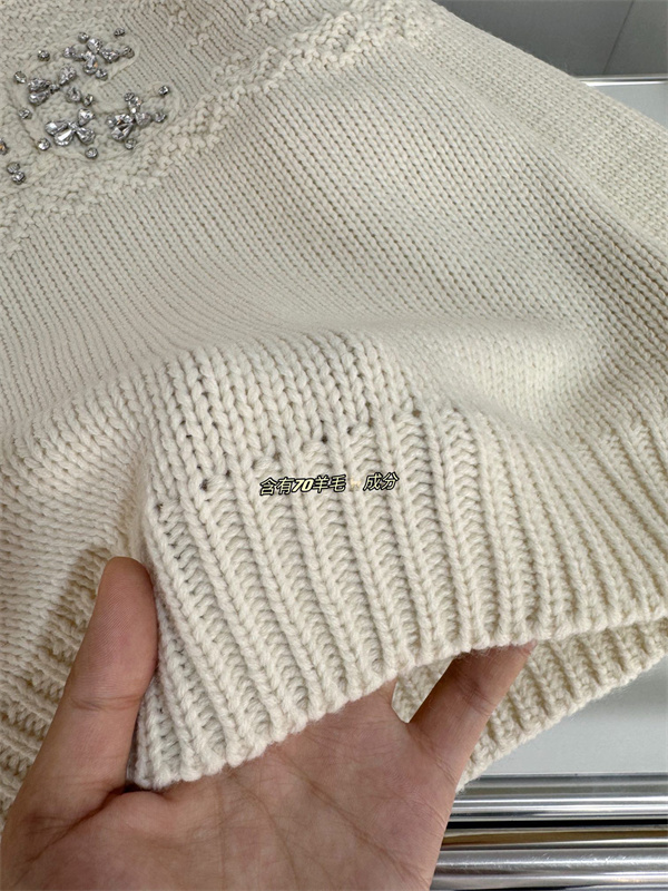 秋冬のお勧め CELINE セーター 立体 凱旋門 ラインストーン ロゴ 立体 ジャカード セリーヌ