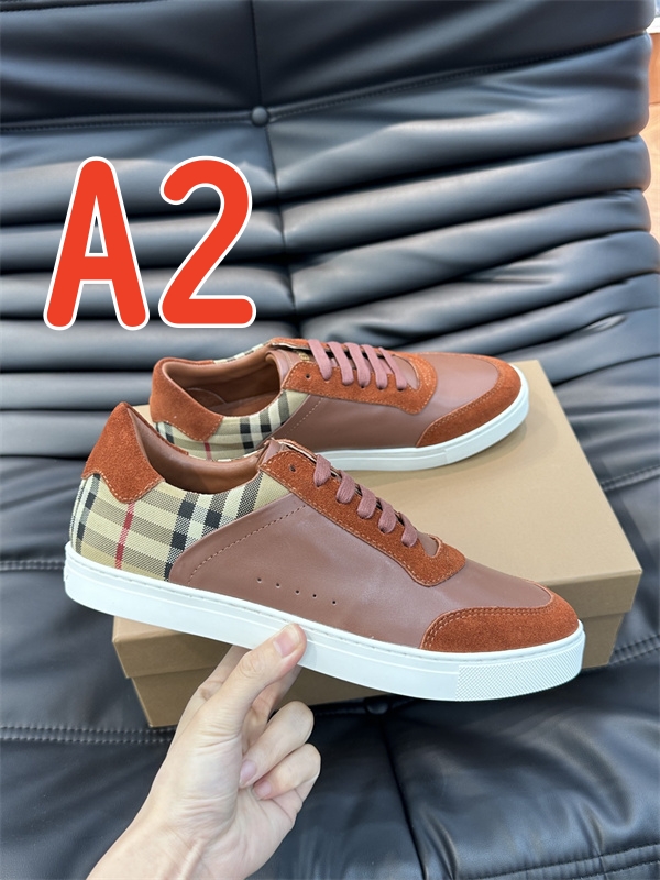 BURBERRY スーパーコピー スニーカー チェック柄 4色 メンズ 光沢感 カジュアル バーバリー