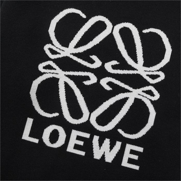 2023限定新作 ロエベ スーパーコピー セーター Anagram ロゴ フロッキング加工 LOEWE