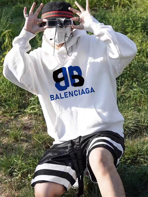 バレンシアガ コピー パーカー 絨毛 純綿生地 bbロゴ 3色展開 BALENCIAGA