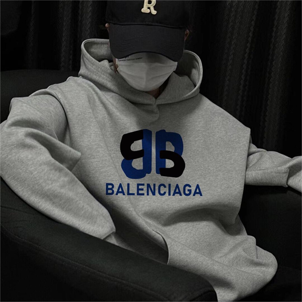 バレンシアガ コピー パーカー 絨毛 純綿生地 bbロゴ 3色展開 BALENCIAGA