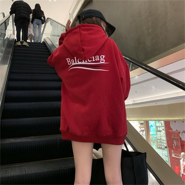 BALENCIAGA スーパーコピー パーカー 裏起毛 政治キャンペーン ロゴ バレンシアガ