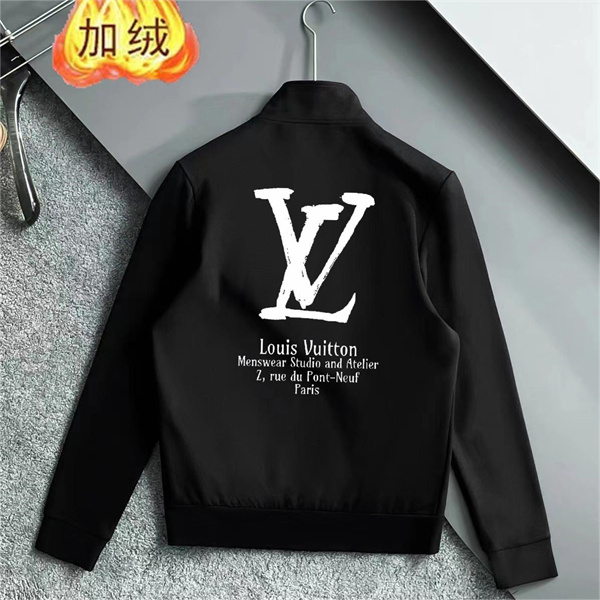 LOUIS VUITTON コピー 上下セット 裏起毛 ジャケット ロゴ プリント ルイヴィトン