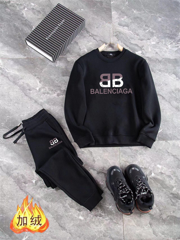 2023年新作コレクション バレンシアガ コピー セットアップ 裏起毛  ロゴ プリント BALENCIAGA