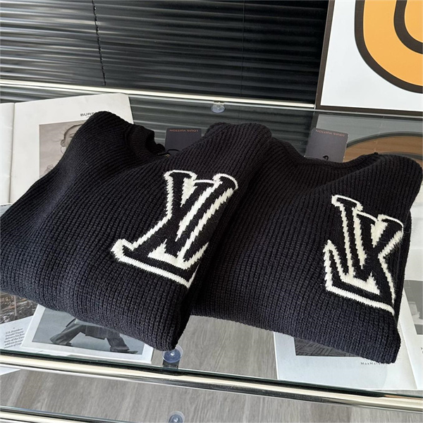 LOUIS VUITTON コピー セーター モノグラム ウール混紡 暖かい ロゴ ジャカード ルイヴィトン