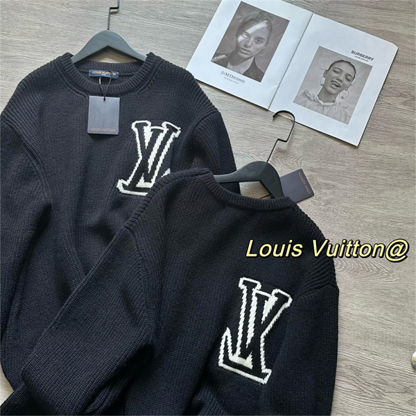 LOUIS VUITTON コピー セーター モノグラム ウール混紡 暖かい ロゴ ジャカード ルイヴィトン