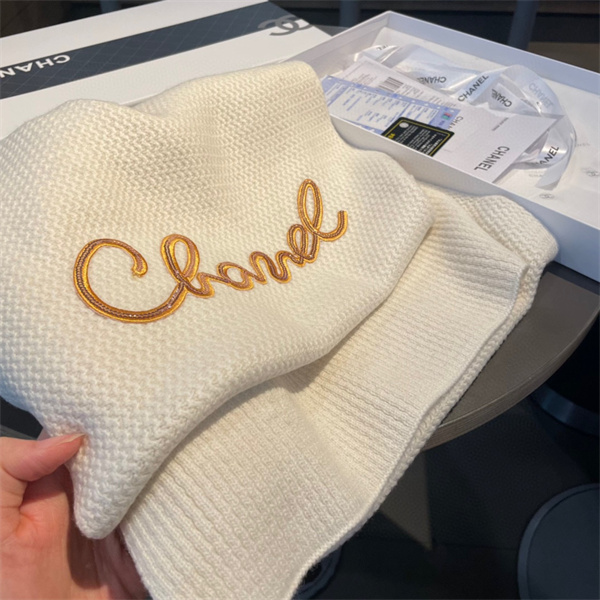 CHANEL スーパーコピー マフラー ウール キラキラ 刺繡 ロゴ 2色 シャネル 
