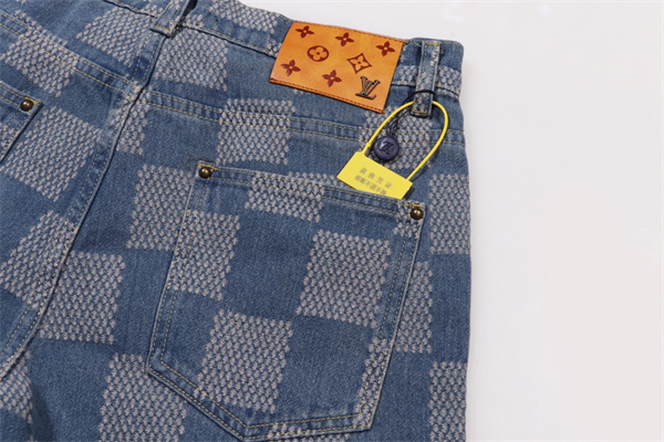ルイヴィトン スーパーコピー ジーンズ チェック柄 レトロ デニム 脚長効果 LOUIS VUITTON