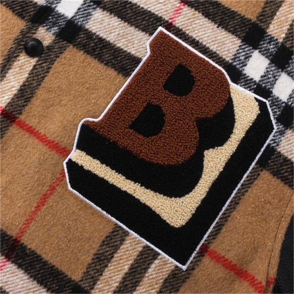 BURBERRY 偽物 ジャケット フリース タオル生地ロゴ チェック 柄 ウール バーバリー