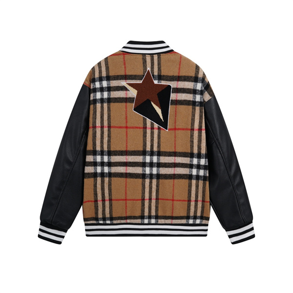 BURBERRY 偽物 ジャケット フリース タオル生地ロゴ チェック 柄 ウール バーバリー