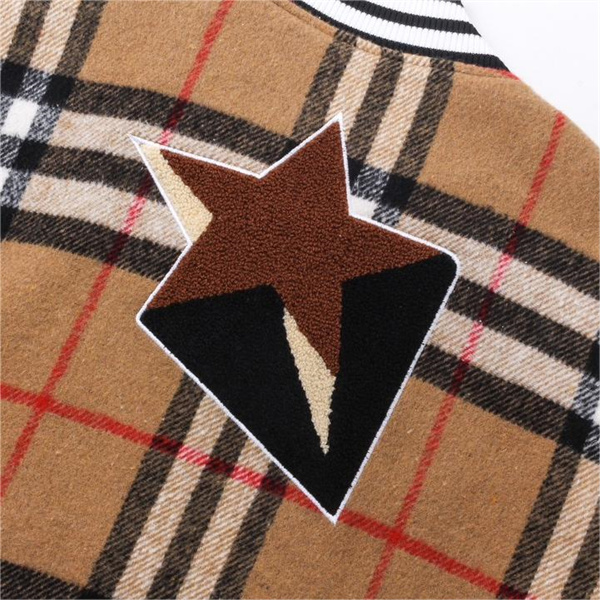 BURBERRY 偽物 ジャケット フリース タオル生地ロゴ チェック 柄 ウール バーバリー