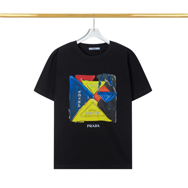 プラダ スーパーコピー Ｔシャツ ロゴ プリント 純綿生地 ユニセックス PRADA