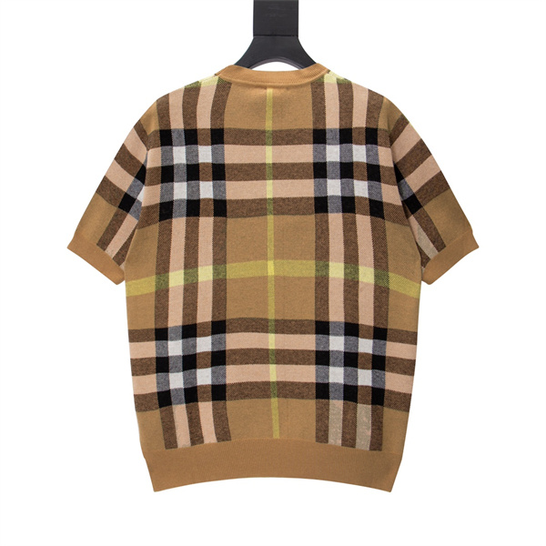 BURBERRY コピー Tシャツ ウール ニット オーバーサイズ チェック柄 バーバリー