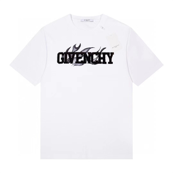 2023シーズン ジバンシィ コピー Ｔシャツ 炎 ロゴ プリント コットン生地 GIVENCHY 