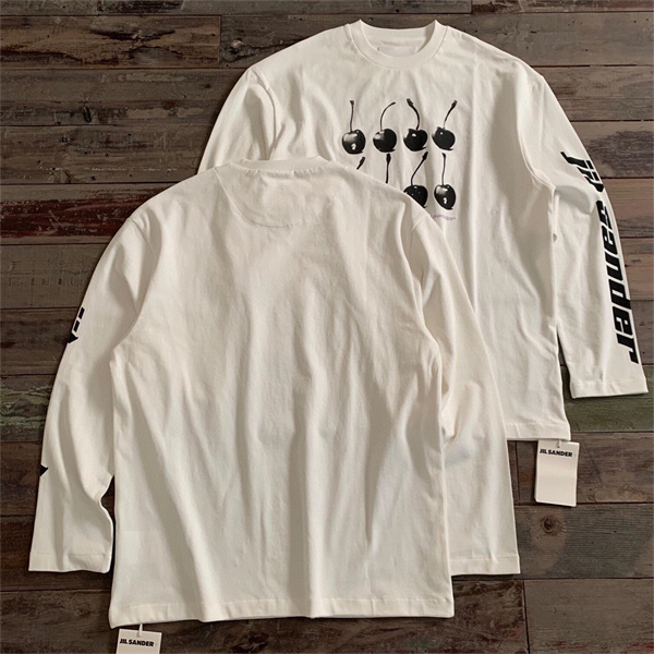 デザイン ジルサンダー 偽物 長袖Ｔシャツ サクランボ ロゴ プリント 可愛い 純綿 JIL SANDER
