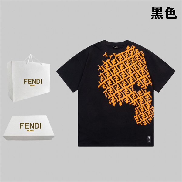 フェンディ コピー Ｔシャツ フェンディ FFロゴ プリント レトロ FENDI