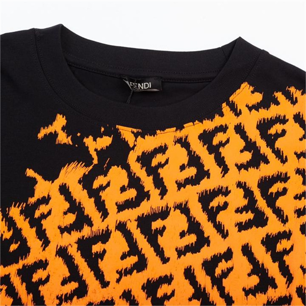 フェンディ コピー Ｔシャツ フェンディ FFロゴ プリント レトロ FENDI