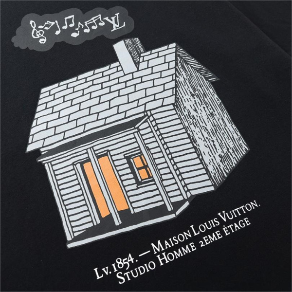 ルイヴィトン 偽物 Ｔシャツ プリント ロゴ 男女兼用 ゆったりサイズ LOUIS VUITTON