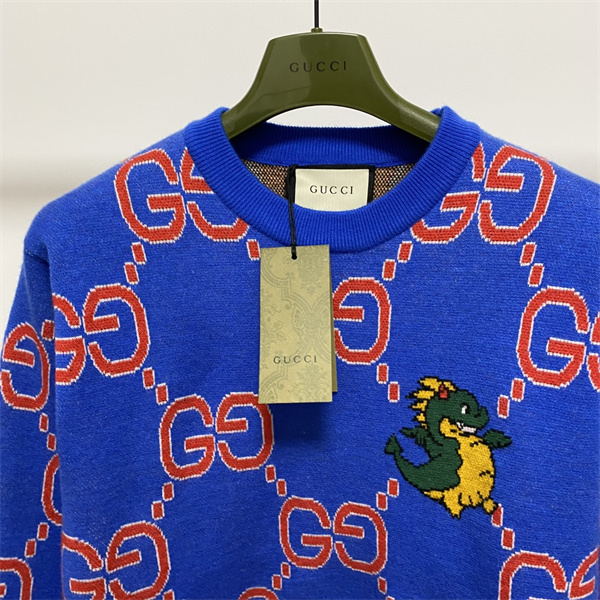 GUCCI スーパーコピー セーター ジャカード Dragon 龍 ggロゴ モノグラム 辰年新作 グッチ 